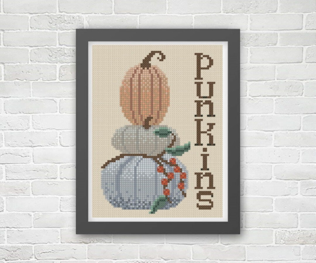 Pastel Pumpkin Stack Cross Stitch Pattern - Etsy