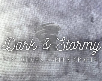 Dark and Stormy hand dyed gray/periwinkle aida and evenweave