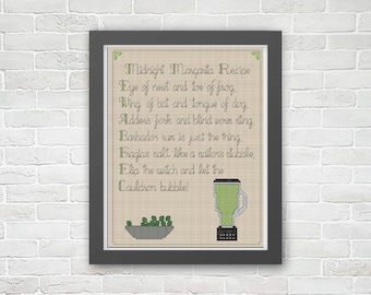 Midnight Margarita Practical Magic Cross Stitch PDF Pattern
