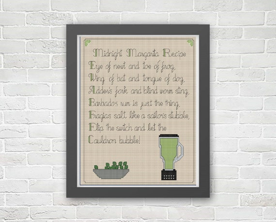 Midnight Margarita Practical Magic Cross Stitch PDF Pattern
