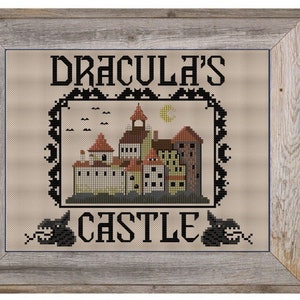 Dracula's Castle Full Color Cross Stitch Pattern PDF