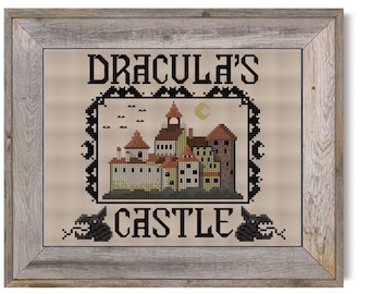 Dracula's Castle Full Color Cross Stitch Pattern PDF