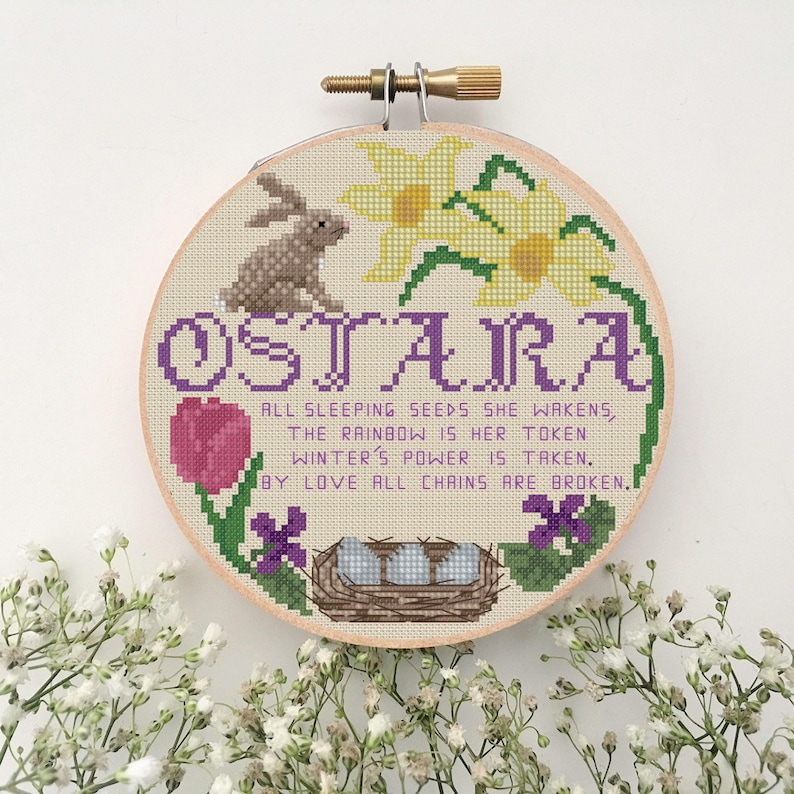 Ostara 6" Hoop Cross Stitch Pattern image 1