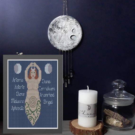 Goddess/full-figured Goddess 2 in 1 Cross Stitch Pattern PDF (wicca ...