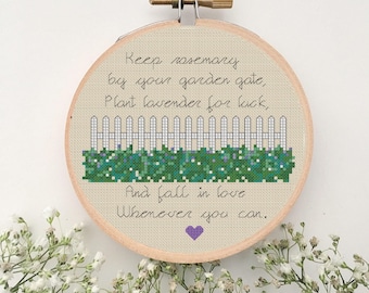Practical Magic Rosemary & Lavender Quote Cross Stitch Pattern (PDF)