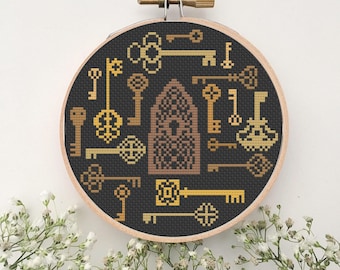 Keeper of the Keys 6" Hoop Cross Stitch Pattern (PDF)