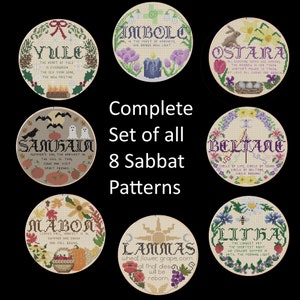 Complete set of Sabbat 6" Hoop Cross Stitch Patterns