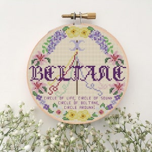 Beltane 6" Hoop Cross Stitch Pattern PDF (Full-color)