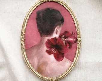 Original Collectible Nude Male Portrait Painting - One-of-a-Kind Figurative Art in Antique Frame