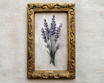 Original Lavender Painting , French Cottagecore Decor, Vintage Botanical Wall Art