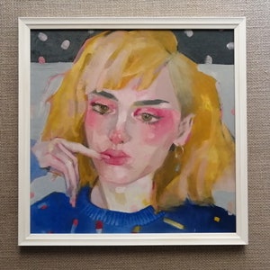 Female Portrait Art, Original Oil PAINTING, One of a kind