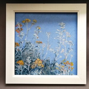 Original Meadow Painting 8x8 Grass Painting Wild Flowers Summer Field Landscape Wall Art ONE OF A KIND Artwork image 6