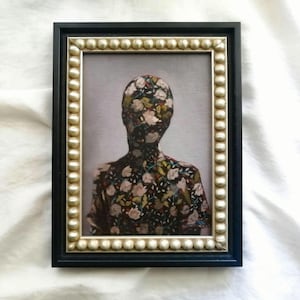 Dark Moody Faceless Oil Portrait Painting, Unique Dark Academia Art image 1