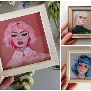 Commission Portrait Painting from Photo, Custom Portrait Art, Tiny Painting, Miniature Painting , Figurative Wall Art Gift, Original Art