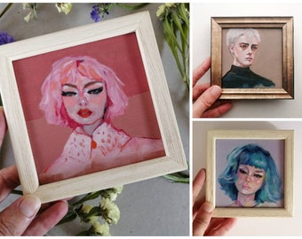 Custom Oil Portrait Painting from Photo, Miniature Art Gift
