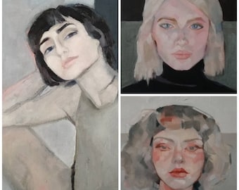 Custom Oil Painting: Contemporary Female Portrait Art