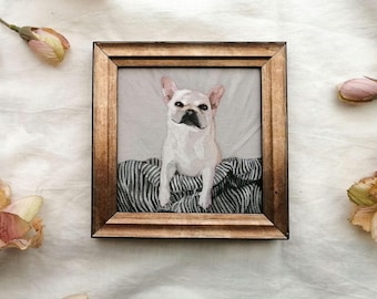 Adorable French Bulldog in Bed Painting - Original Artwork for Dog Enthusiasts