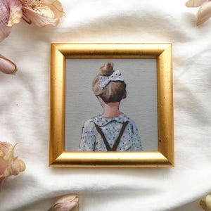 Charming Little Girl Art Piece, Perfect for Girls&#39; Room Styling, Original Oil painting