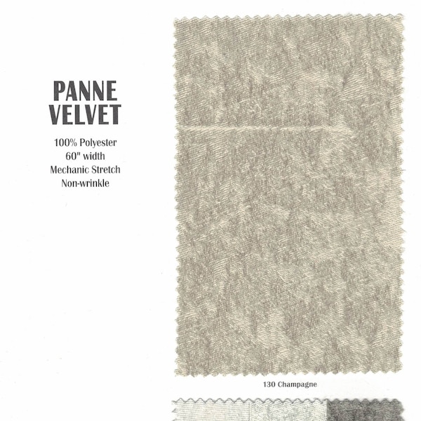 Panne Velvet Fabric Sold by the Yard or Bolt | Width is 58" Wide | Panne Velour makes great for apparel, costumes, and event drapery