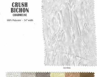 Crush Charmeuse Fabric | Crush Bichon Satin | Crushed Silky Soft Satin for Decoration, Event Tablecloths, Apparel, Cosplay, Costumes, Decor