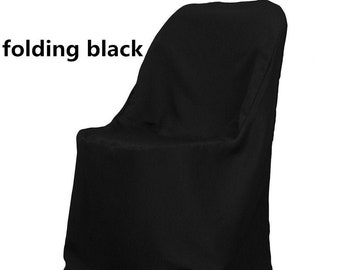White Polyester Folding Chair Cover | Wholesale Box of 50 for 129.99 | Chair Cover for Wedding, Event, Ballroom |Non Stretch Solid Polyester