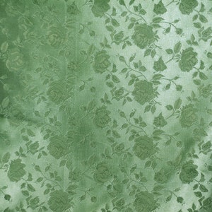 Sage Floral Jacquard Satin Fabric | Isabella Floral Jacquard | Yard x 60&quot; Wide | Floral Brocade | Cosplay, Costumes, Skirts, Table Linen
