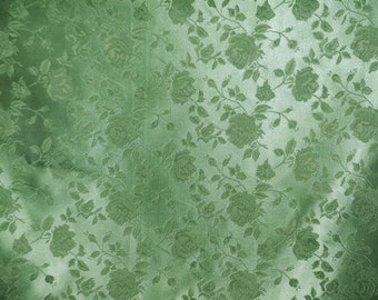 Sage Floral Jacquard Satin Fabric | Isabella Floral Jacquard | Yard x 60" Wide | Floral Brocade | Cosplay, Costumes, Skirts, Table Linen