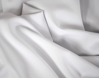 White Gabardine Fabric | Sold by the Yard x 60" Wide | Polyester Gabardine Suiting is a Fine Woven Heavy Polyester with Linear Stripes
