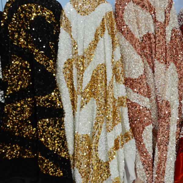 Sequins Velvet Wave | Sequins on Plush Spandex Velvet | 60" Wide | Multiple Colors | Two Tone Sequins Velvet