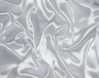 White Charmeuse Satin Fabric by the Yard and Wholesale Bolt | 60&quot; Wide | Charmeuse Fabrics | Charmeuse Satin | Bridal Wedding Satin Fabric |