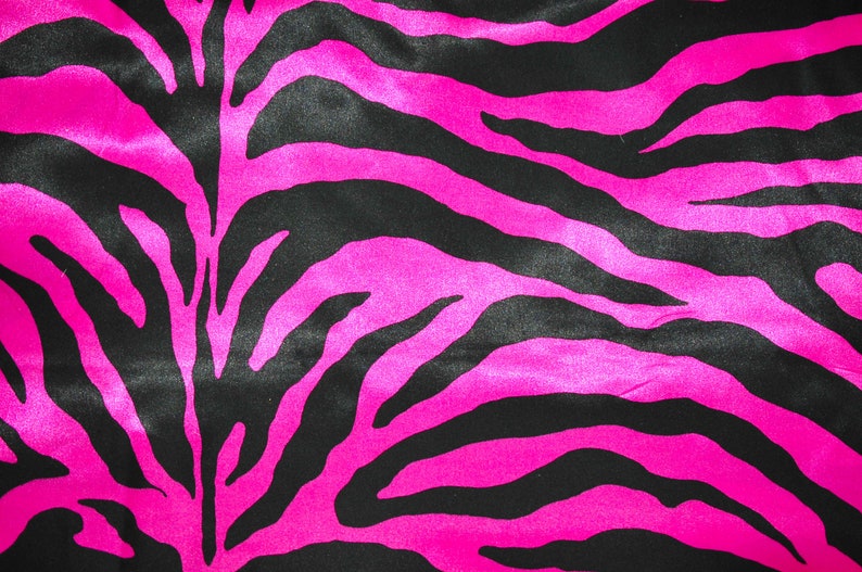 Zebra Satin Print Fabric Charmeuse Satin Zebra by the Yard Etsy