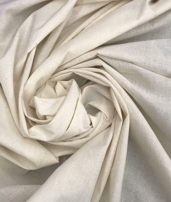 100% Cotton Natural Muslin Unbleached 63 Wide X Sold by Yard for 4.49 7-8oz  Quality Lining, Quilting, Pillow, Cushion, Bed, Face Mask 