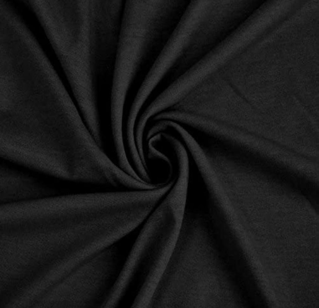  Double Stretch Knit Solid Black, Fabric by the Yard : Arts,  Crafts & Sewing