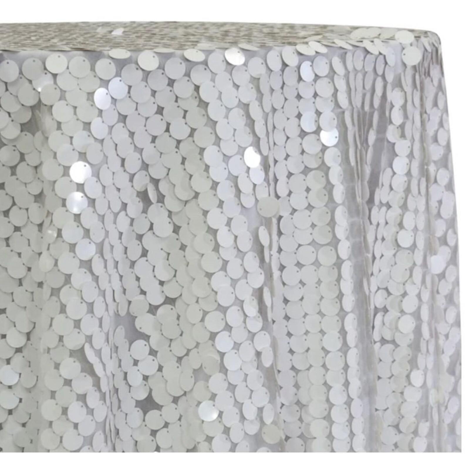 White Sequins Payette Tablecloth Two Tablecloths for 110 Etsy