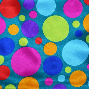 Teal Blue/Gold Polka Dots Blend Novelty Fabric