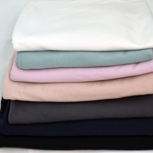 100% Washed Laundered Cotton Jersey | Soft T Shirt Fabric | 70" Wide | Combed Cotton Fabric | White, Black, Navy, Pink, Aqua, Grey, Blush