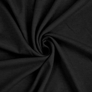 Black Cotton Polyester Broadcloth Solid Colors 60&quot; Wide by the Yard.  Great for Non Medical Face Masks, Bed Sheeting, Nurse Uniform Covers |