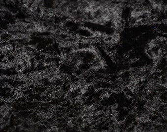 Black Panne Velvet Fabric Sold by the Yard and Bolt | Width is 58" Wide | Panne Velour makes great for apparel, costumes, and event drapery