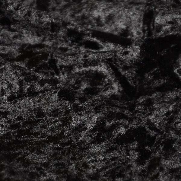 Black Panne Velvet Fabric Sold by the Yard and Bolt | Width is 58" Wide | Panne Velour makes great for apparel, costumes, and event drapery