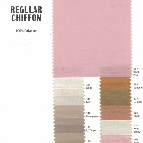 Chiffon Fabric by the Yard and Wholesale Bolt | Hi Multi Chiffon in 50 Colors | 58/60" Wide | Silky Soft Chiffon | Apparel, Events, Chuppah