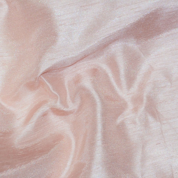 Blush Shantung Satin Dupioni Silk Fabric by the Yard or Bolt | Width 58" Wide | Great for Bridal Gowns, Event Tablecloths, Wedding