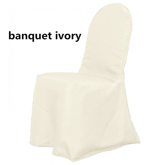 White Polyester Banquet Chair Cover Wholesale Box of 50 for 129.99