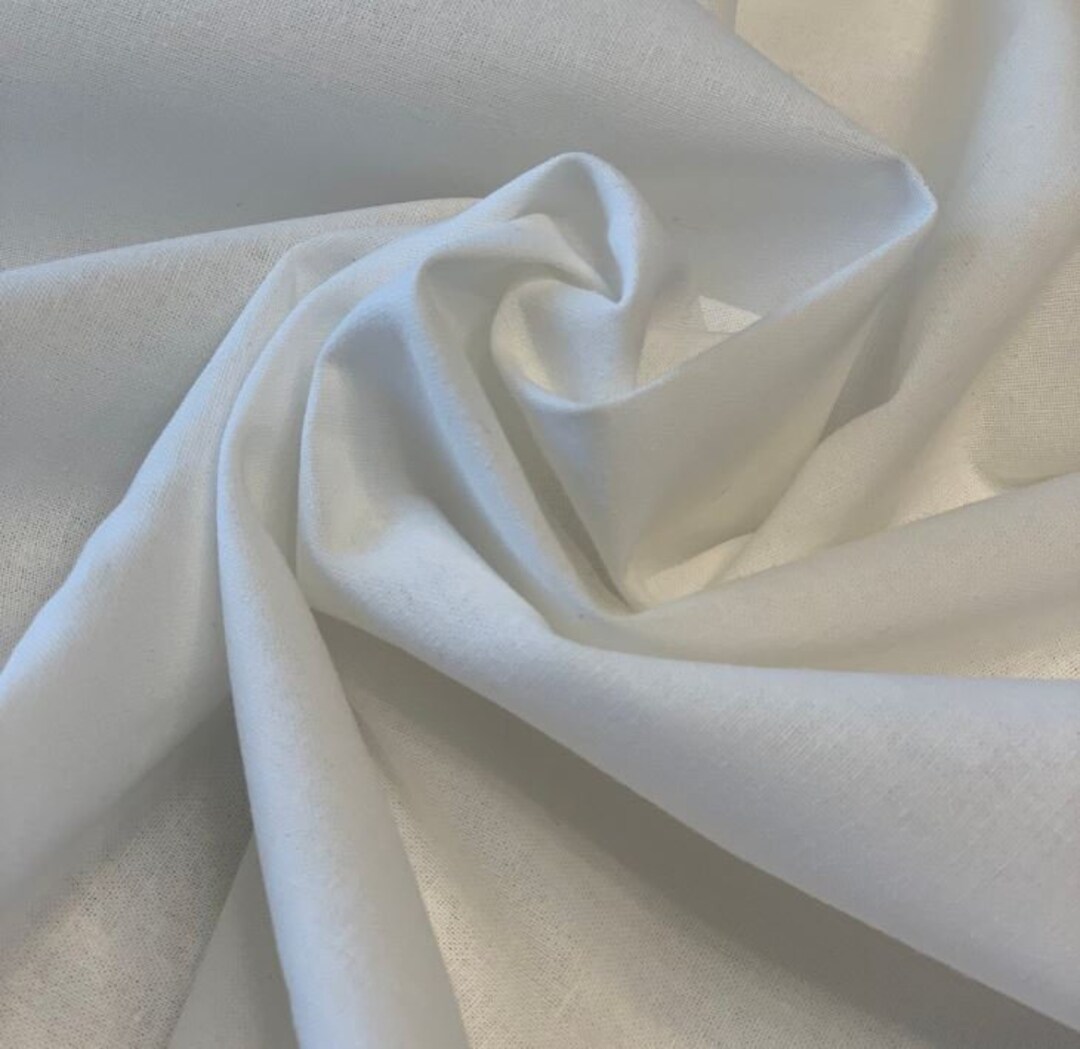 White Cotton Fabric by the Yard | 120" Wide Woven Sheeting | 100% ...