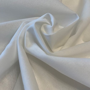 White Cotton Fabric by the Yard | 120&quot; Wide Woven Sheeting | 100% Cotton Double Wide Cotton Sheeting | Clothing, Bed Sheeting, Handkerchief