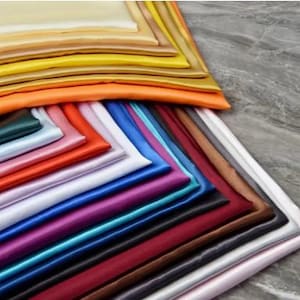 Silky Soft Charmeuse Satin Fabric by the Yard and Wholesale Bolt | 60&quot; Wide | Non Stretch | Charmeuse Satin | Bridal Wedding Satin Fabric |