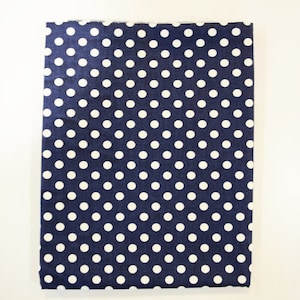 Navy White Polka Dot Cotton Fabric | 60" Wide x 1 Yard | 100 Percent Cotton Print | Cotton Face Mask | Cotton Quilt | Navy Cotton White Dot