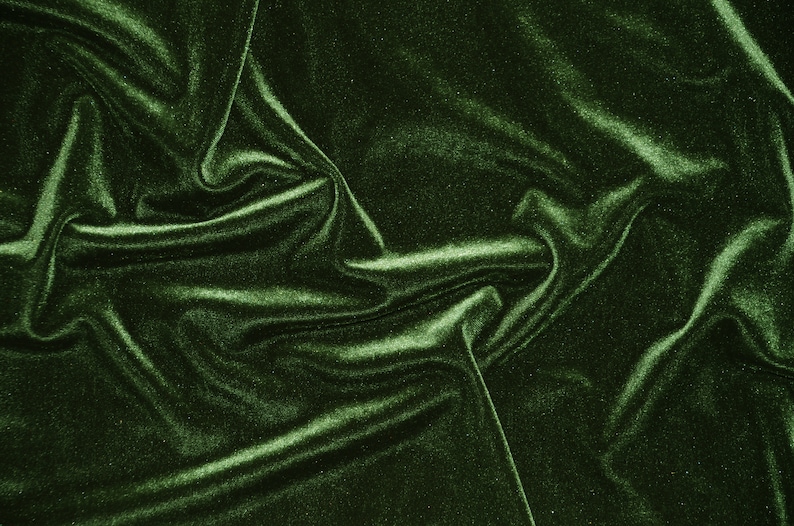 Olive Stretch Velvet Fabric 8.99/Yard 58 Wide Spandex Velour for Apparel, Costume, Cosplay, Event Drapes Wholesale Bolt Available image 1