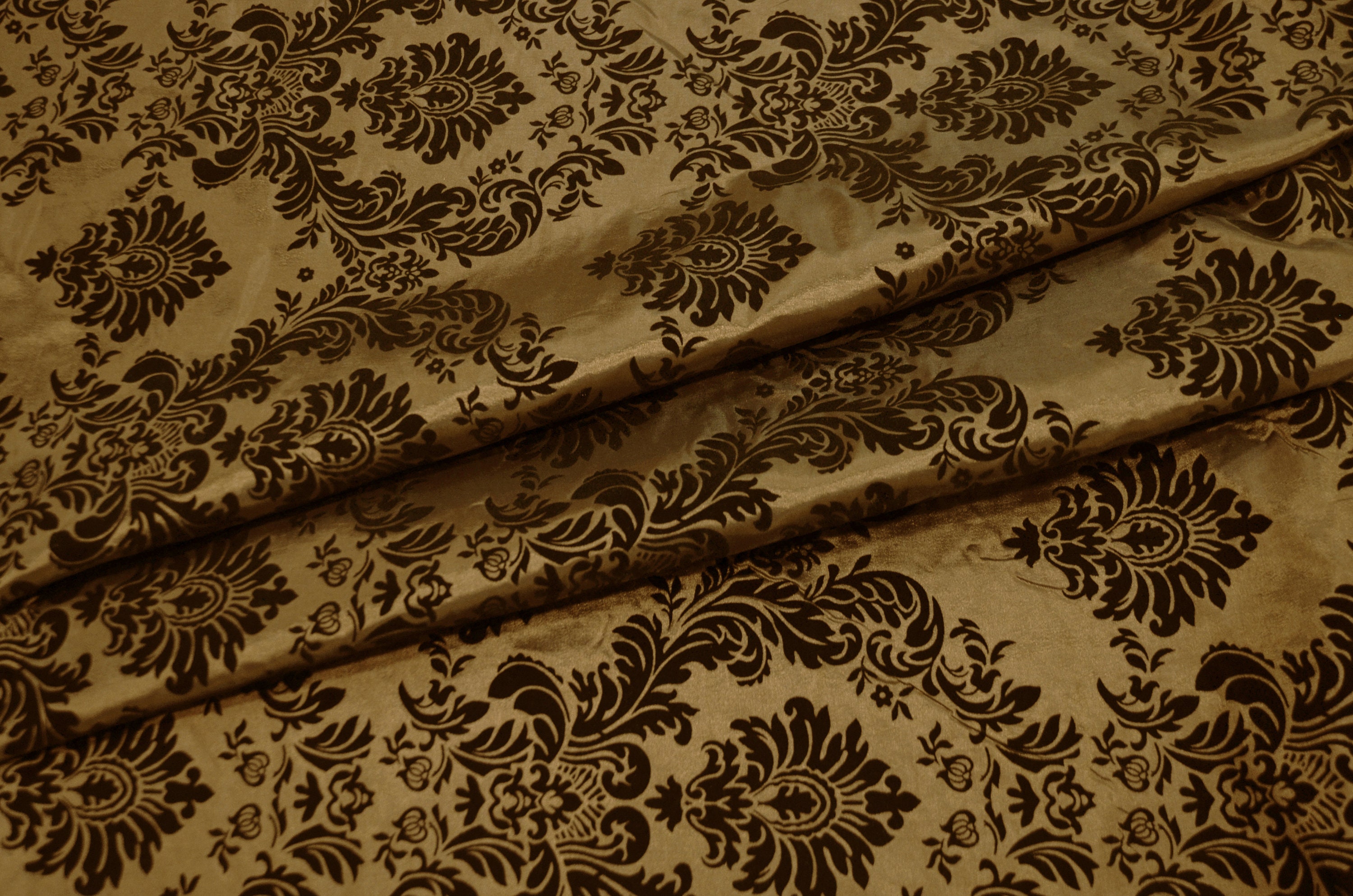 Zen Creative Designs Flocking Damask Curtain Panel – 58” Wide, Rod Pocket, For Window Or Photography Backdrop-889372