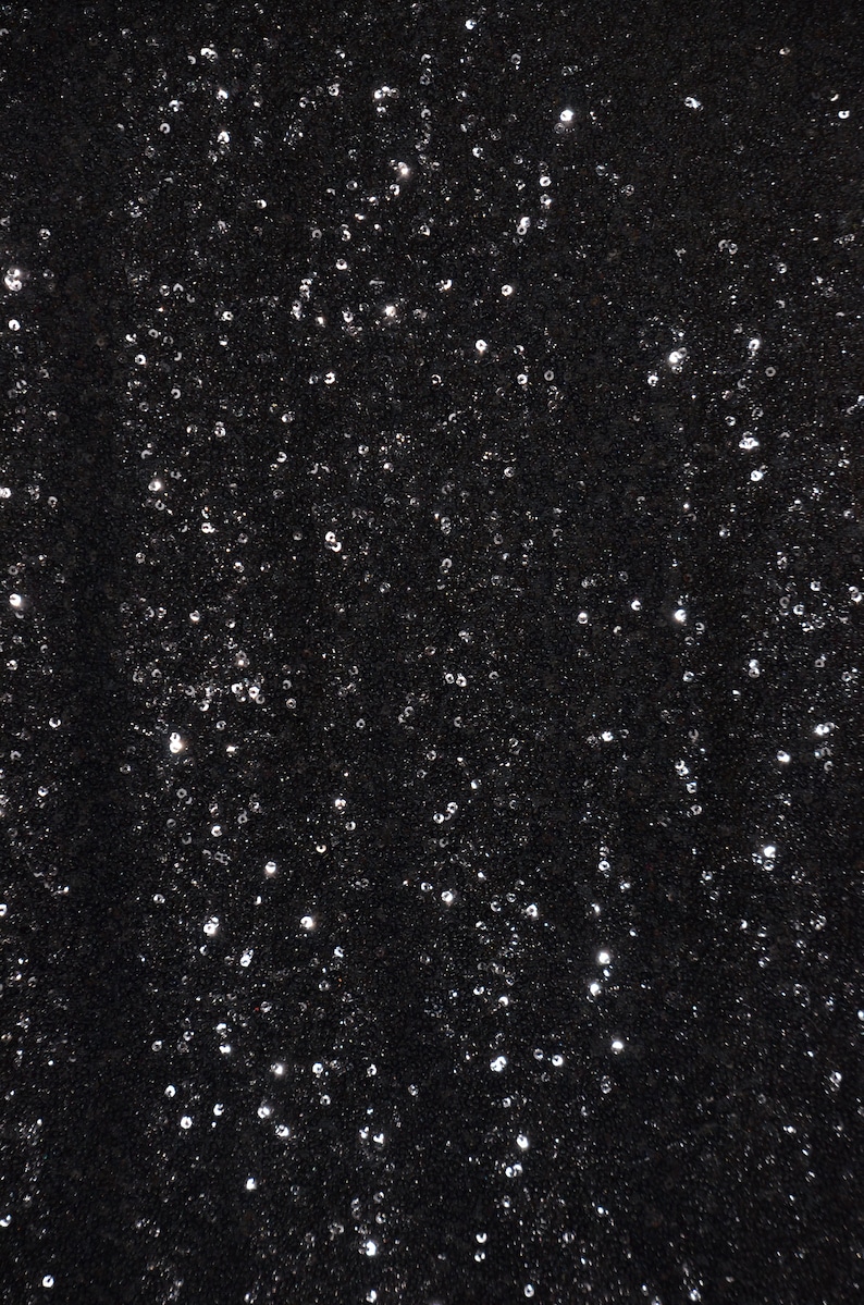 Black 3mm Glitz Sequins Fabric by the Yard Glitter Sequins - Etsy