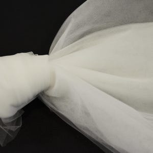 Off White 108&quot; Wide Bridal Tulle Fabric | 50 Yard Rolls | 100% Nylon Tulle Illusion | Bridal Veils & Bridal Decor |